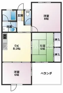 WEST-1【2B号室】の間取り