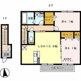 ボヌール・メゾン B【2階】の間取り