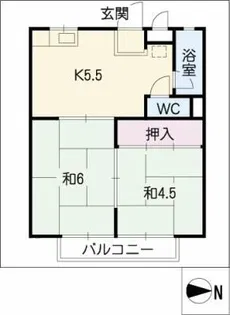コーポ高羽【2階】の間取り