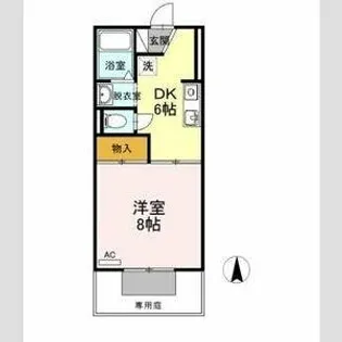 リバーサイドキャッスル【101号室】の間取り