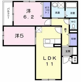 グラン佐竹【1階】の間取り