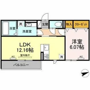 プリメーロ山七【2階】の間取り