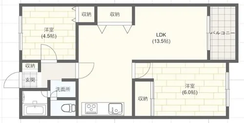 カンパーナ城の東【3階】の間取り