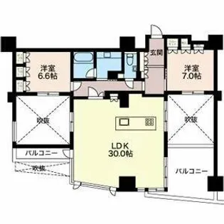 2LDKの間取り画像