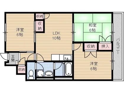 ゼンコウコーポラス5【3階】の間取り