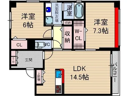 Eau de Vie茨木【801号室】の間取り