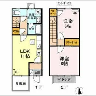 ブランシェ上里【003号室】の間取り