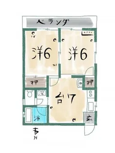 サンハイツ【103号室】の間取り