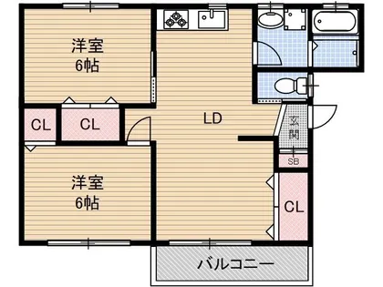 前川ハイツ【201号室】の間取り