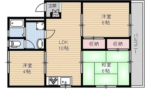 清水マンション【1階】の間取り