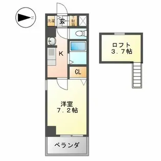 ベレーサ金山【703号室】の間取り
