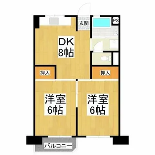 ビレッジハウス泉北栂タワー【6階】の間取り