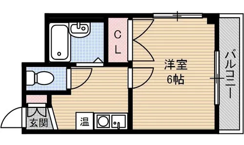 末広13番館【401号室】の間取り