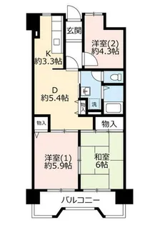 UR北緑丘【0190402号室】の間取り