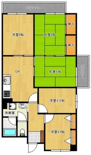 上二十町スカイマンション【5階】の間取り