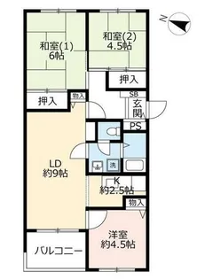 UR芦屋浜【0021924号室】の間取り