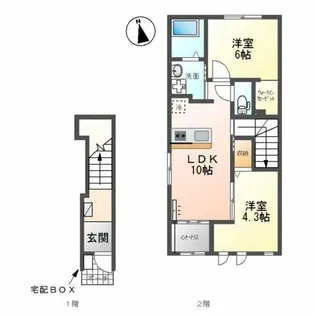 ノーブル吉川【2階】の間取り