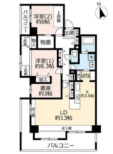 URアーベイン天王寺【0221509号室】の間取り