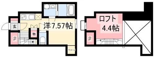 パークフロント清明山【102号室】の間取り