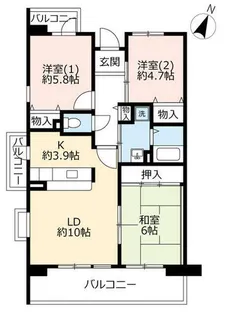 UR香里ヶ丘けやき東街【0110707号室】の間取り