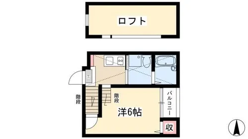 エステート亀島【203号室】の間取り