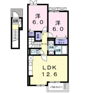 イースト・ヴィラⅡ【2階】の間取り