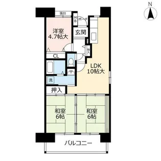 URアーベインルネス片野【0020707号室】の間取り