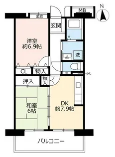 URアーバンラフレ虹ヶ丘中【0030705号室】の間取り