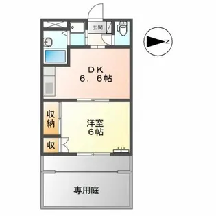 クイーンパレス羽根井【1階】の間取り