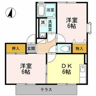 ボナール新城 A棟【1階】の間取り
