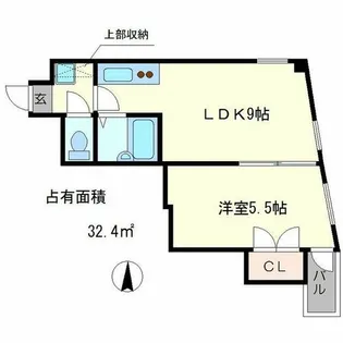 クレール鴨東【4階】の間取り