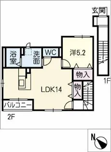 キャトル セゾン【2階】の間取り
