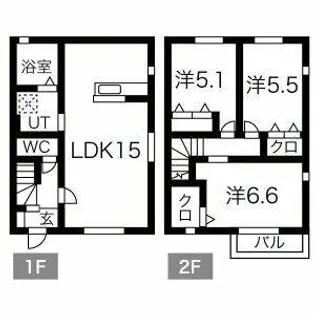 愛知県岡崎市針崎町字五反田【一戸建】の間取り