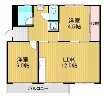 公団狭山住宅16号棟【5階】の間取り