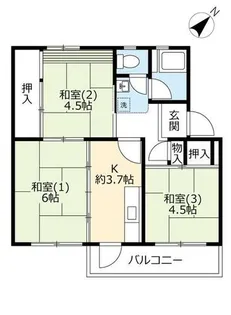 UR中登美第三【E050501号室】の間取り