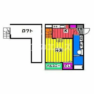 CocoCalm 半道橋【105号室】の間取り