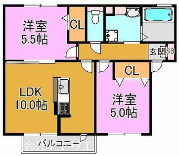 ベルデュール【2階】の間取り