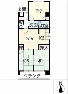 ウィングコート平針(旧第二鈴香ハイツ)【5階】の間取り