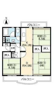 UR落合【3040316号室】の間取り