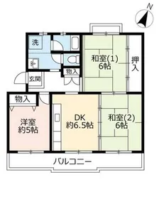 URグリーンタウン槇島【2100203号室】の間取り