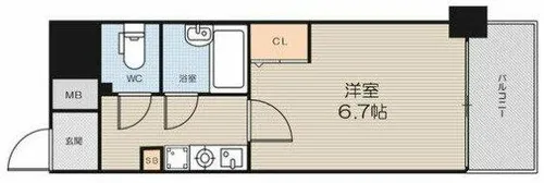 リーガル西天満【6階】の間取り