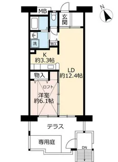 UR浜甲子園さくら街【0100102号室】の間取り