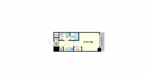 ラシュレエグゼ難波西【7階】の間取り