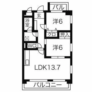 エステイト旭【3階】の間取り