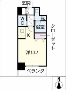 レジディア高岳【0610号室】の間取り