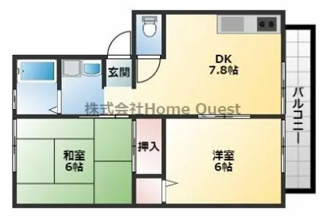 サンビレッジOKUNO B【2階】の間取り
