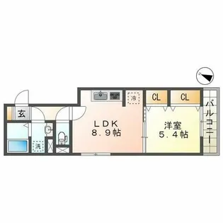 1LDKの間取り画像