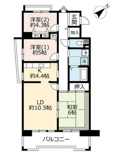 URルゼフィール名谷東【4250405号室】の間取り