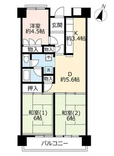 URポートアイランド【0601107号室】の間取り