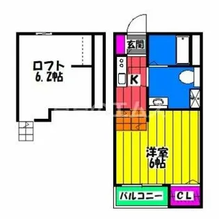 CRASTINE大橋【102号室】の間取り